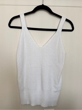 Joie Cream Super Soft Ribbed Knit Tank Sweater Size Medium